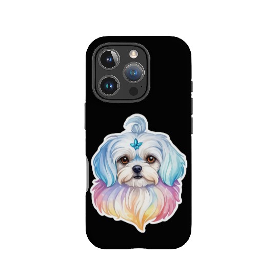 Maltese Dog Watercolor IPhone Cases