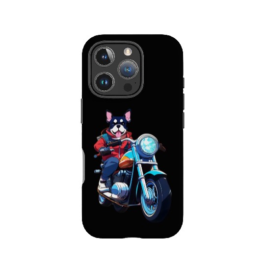 Motorcycle Dog Riding Through The Streets IPhone Cases