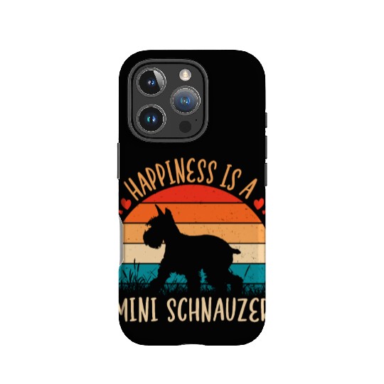 Happiness Is A Mini Schnauzer Retro Vintage IPhone Cases