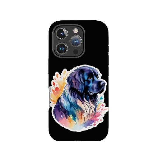 Newfoundland Dog Watercolor IPhone Cases