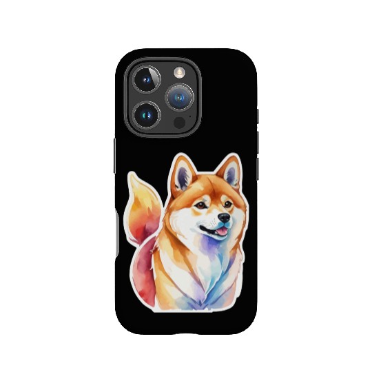 Shiba Inu Watercolor IPhone Cases