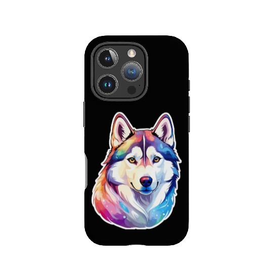 Siberian Husky Watercolor IPhone Cases