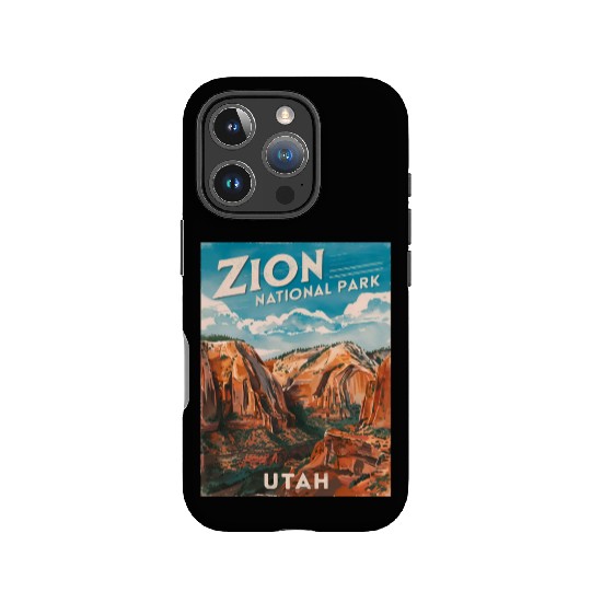 Vintage Travel Zion National Park Utah Landscape IPhone Cases