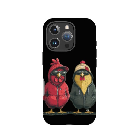 Stylish chickens sporting trendy IPhone Cases