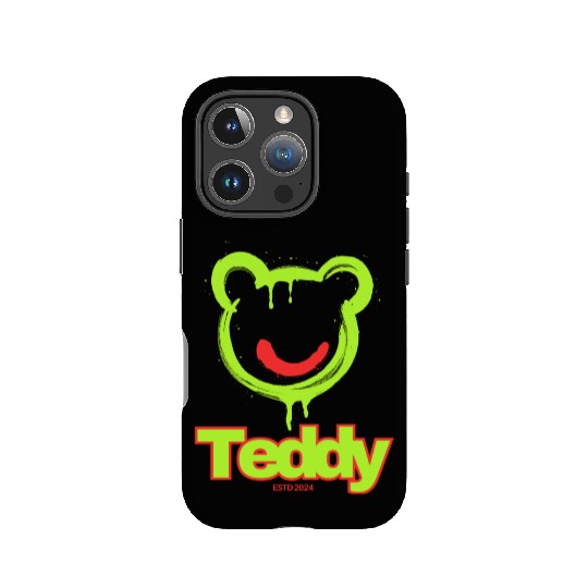 Neon Drip Teddy Bear Illustration IPhone Cases