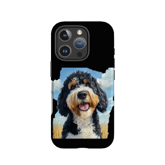 Bernedoodle Field Nature Bernedoodle Watercolor IPhone Cases