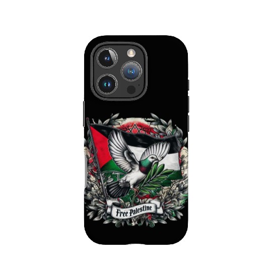 Pigeon holding olive's leaf free Palestine Flag IPhone Cases