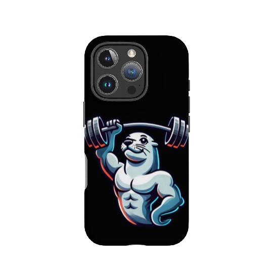 Seal with Barbell Fitness Gym Training IPhone Cases