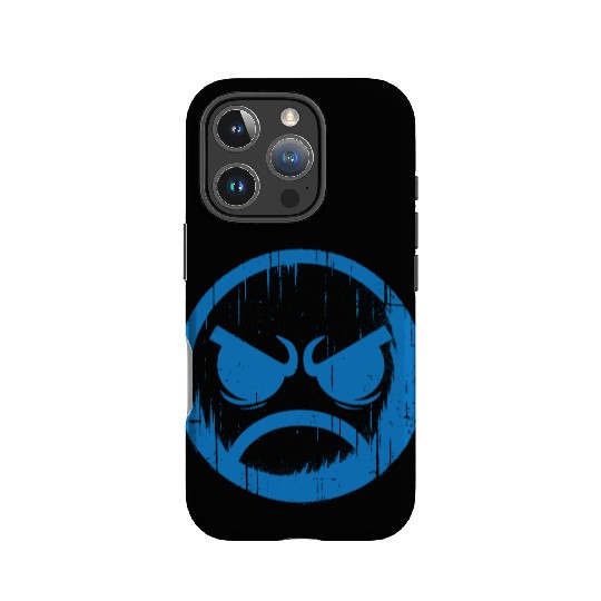 Cool Blue Angry Face IPhone Cases