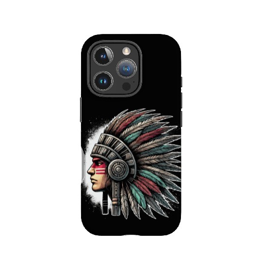 Aztec Warrior Mask with Tribal Art and Ancient IPhone Cases