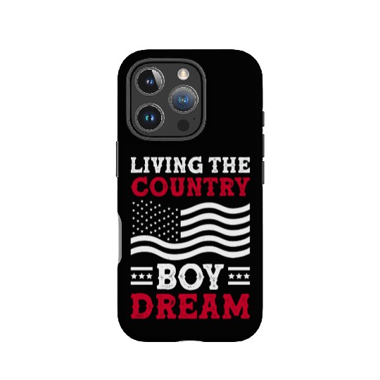 Small Town Us Flag Country Livin Boy IPhone Cases