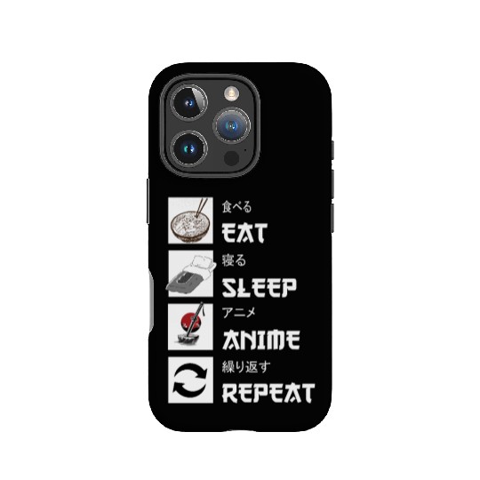 Eat sleep anime repeat manga IPhone Cases