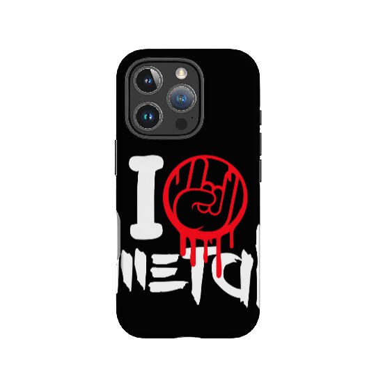 I Love Heavy Metal Hard Rock Music Graffiti Heart IPhone Cases