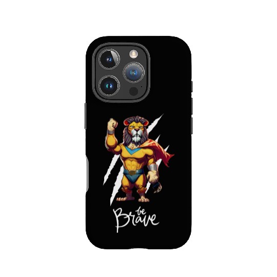 Majestic Courage: Superhero Lion "Be Brave" IPhone Cases