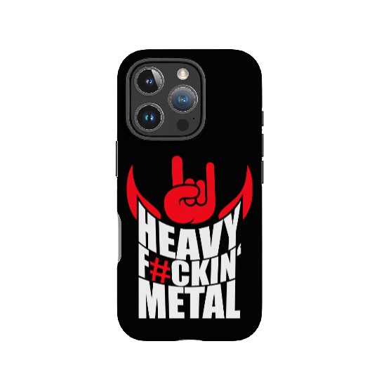 Heavy F#ckin' Metal Hard Rock Fun Music Text Quote IPhone Cases