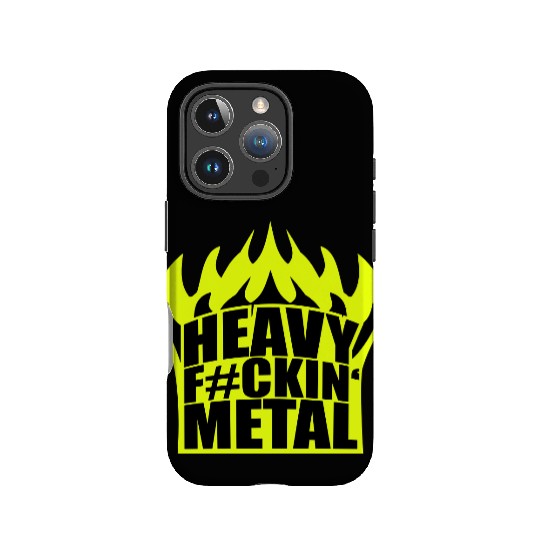 Heavy F#ckin' Metal Hard Rock Fun Music Text Quote IPhone Cases