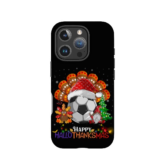 Soccer Turkey Gnome Happy Hallothanksmas IPhone Cases