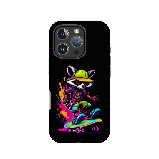 Raccoon Skater - Street Art IPhone Cases