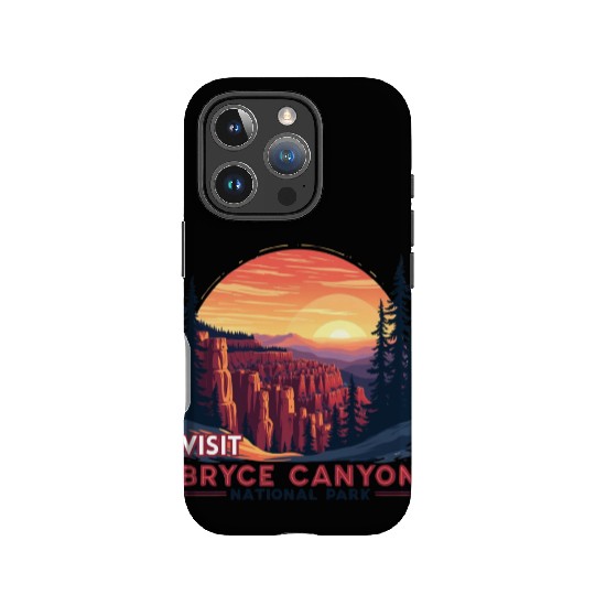 Bryce Canyon National Park Retro Illustraion V 01 IPhone Cases