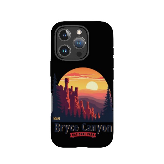 Bryce Canyon National Park Retro Illustraion V 02 IPhone Cases