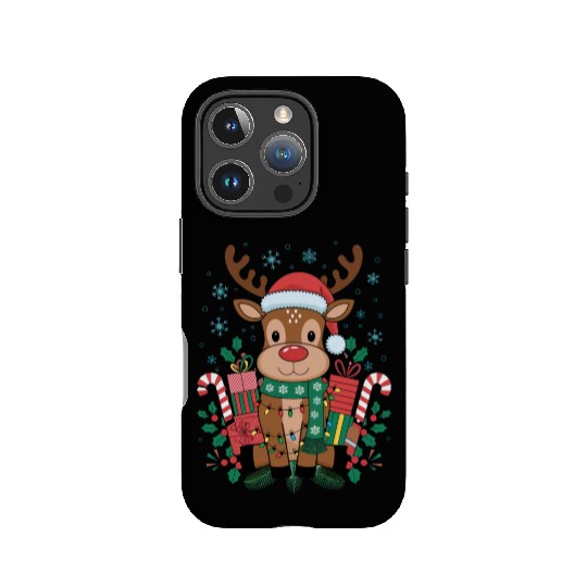 Cute Christmas Reindeer Design - Holiday Gifts IPhone Cases