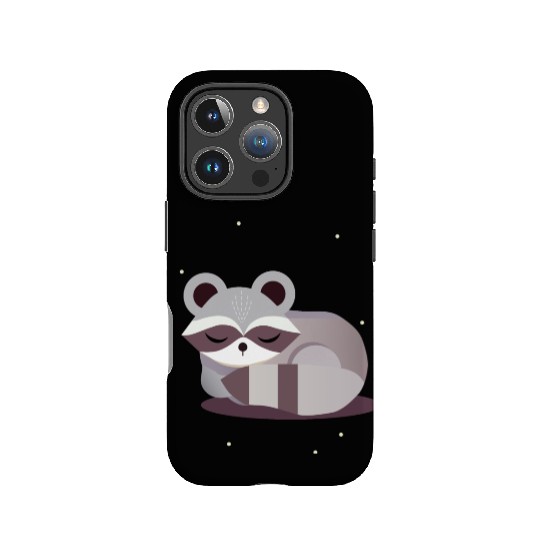 Minimalist raccoon animal illustration IPhone Cases