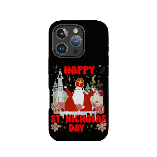 Happy saint Nicholas dayretro logo IPhone Cases
