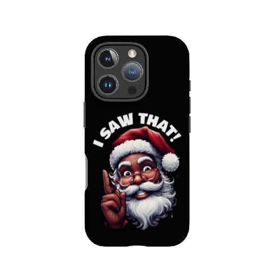 Santa's Watching Festive African American Santa IPhone Cases
