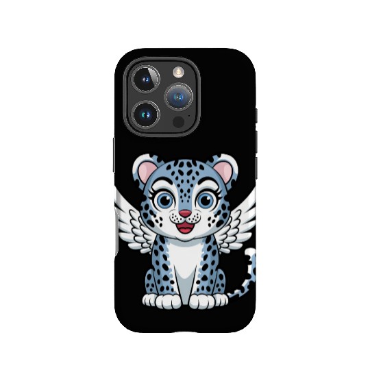 Blue tiger cat with angel wings dreamlike IPhone Cases