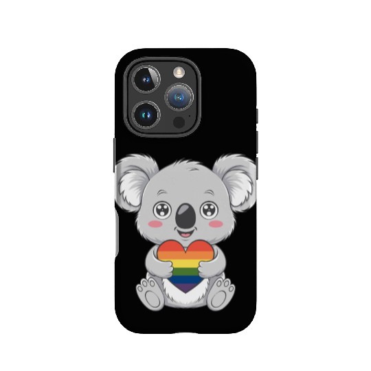 Cute Koala Holding Rainbow Heart LGTBQ Pride IPhone Cases