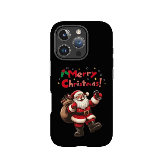 Red Illustrative Merry Christmas Design IPhone Cases