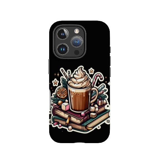 Iced Coffee and Books Christmas Bookish IPhone Cases