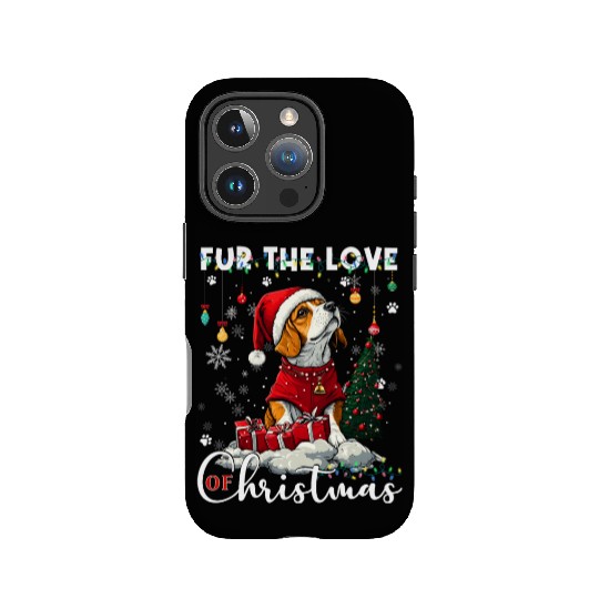 Beagle Christmas Tree Lights Decorations Dog Lover IPhone Cases