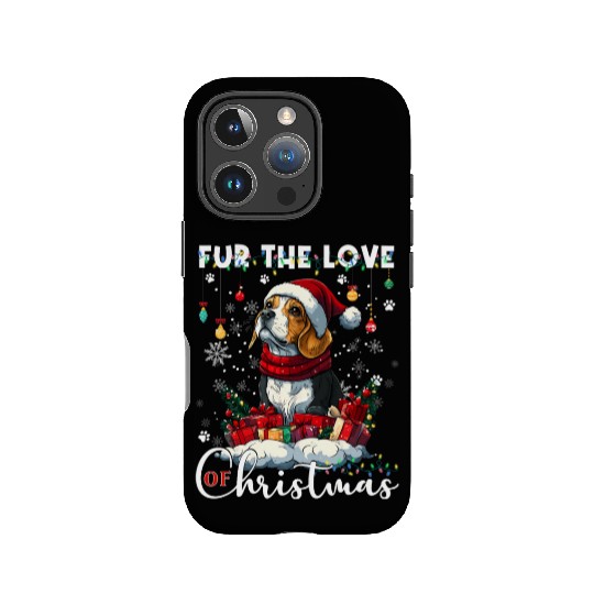Beagle Christmas Tree Lights Decorations Dog Lover IPhone Cases