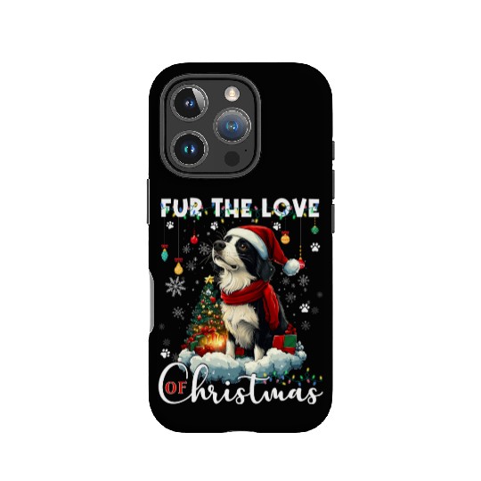 Border Collie Christmas Tree Decorations Dog Lover IPhone Cases