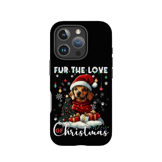 Dachshund Christmas Tree Lights Decorations Dog IPhone Cases