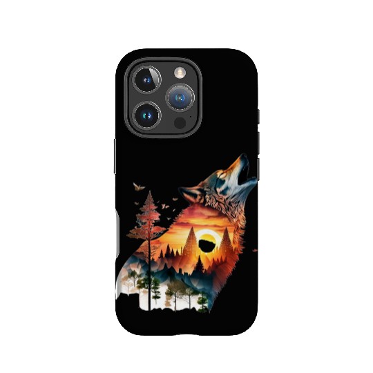 Vintage Wolf Moon Graphic IPhone Cases – Retro 90s