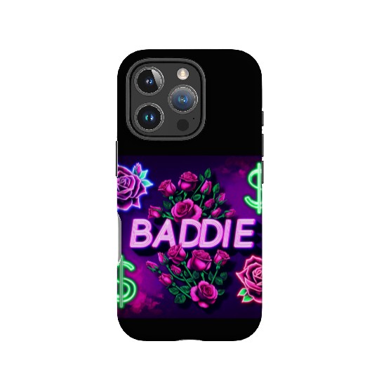 BADDIE in Neon Pink IPhone Cases