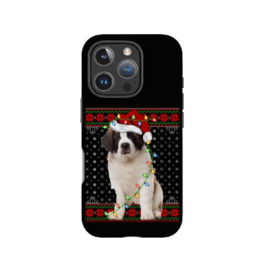 Saint Bernard Dog Ugly Christmas Lights IPhone Cases