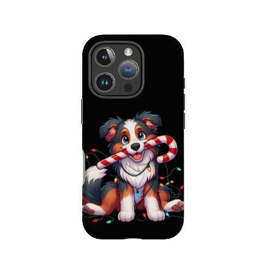 Christmas Dog Australian Shepard Lights IPhone Cases