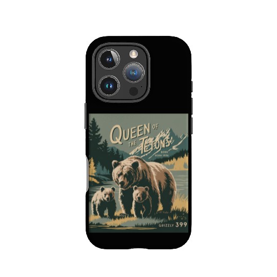 Queen of the Tetons Grizzly 399 Vintage Nature Art IPhone Cases
