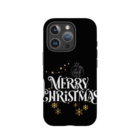 Merry Christmas with Stars and Snowflakes IPhone Cases