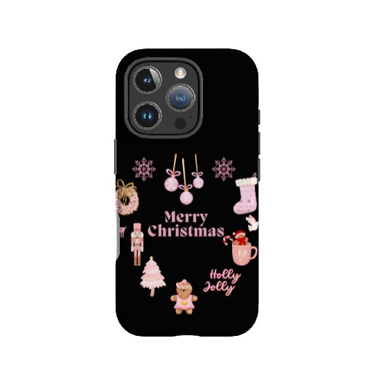 Merry Chrismtas Cute Pink Snowflake IPhone Cases