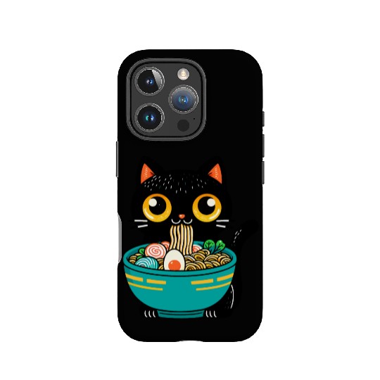 Funny Cat Eating Ramen Japanese Cat Ramen Noodles IPhone Cases