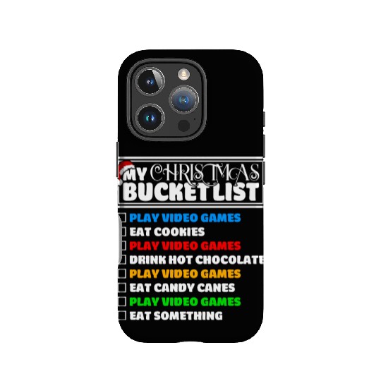 Christmas Bucket List Video Games Xmas Gamer IPhone Cases