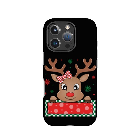 Girl Christmas Reindeer IPhone Cases