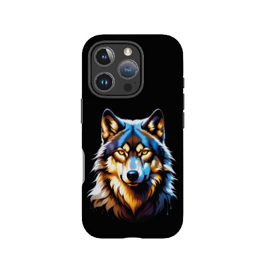 Isolated Lone Wolf Head Ink Design IPhone Cases