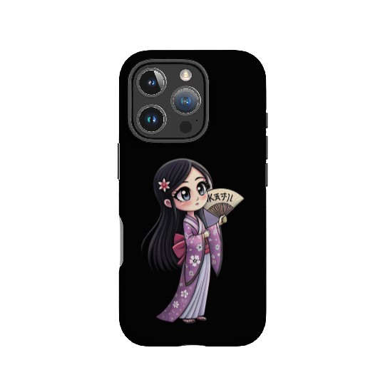 Cute Chibi Geisha Anime Inspired Kimono Design IPhone Cases