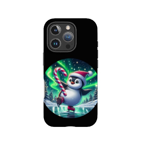 Penguin's Northern Lights Skate IPhone Cases