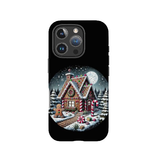 Christmas Gingerbread House with Candy Canes IPhone Cases